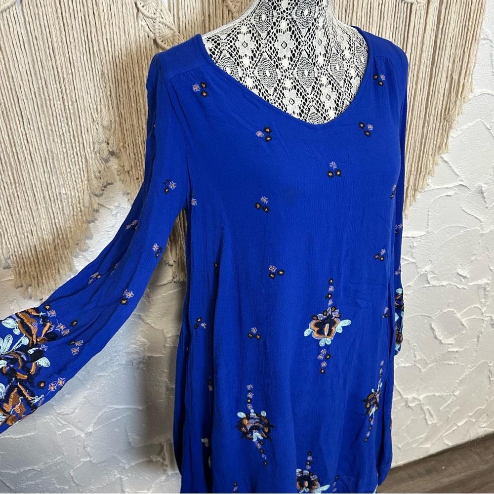 Free People Oxford Embroidered Gypsy Swing Mini Dress Women’s size Small - Picture 4 of 12